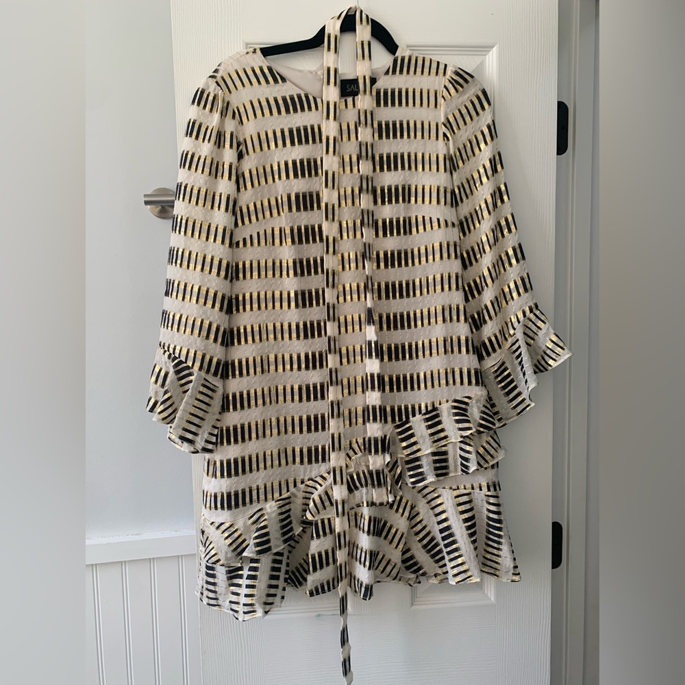 SALONI ruffle mini dress